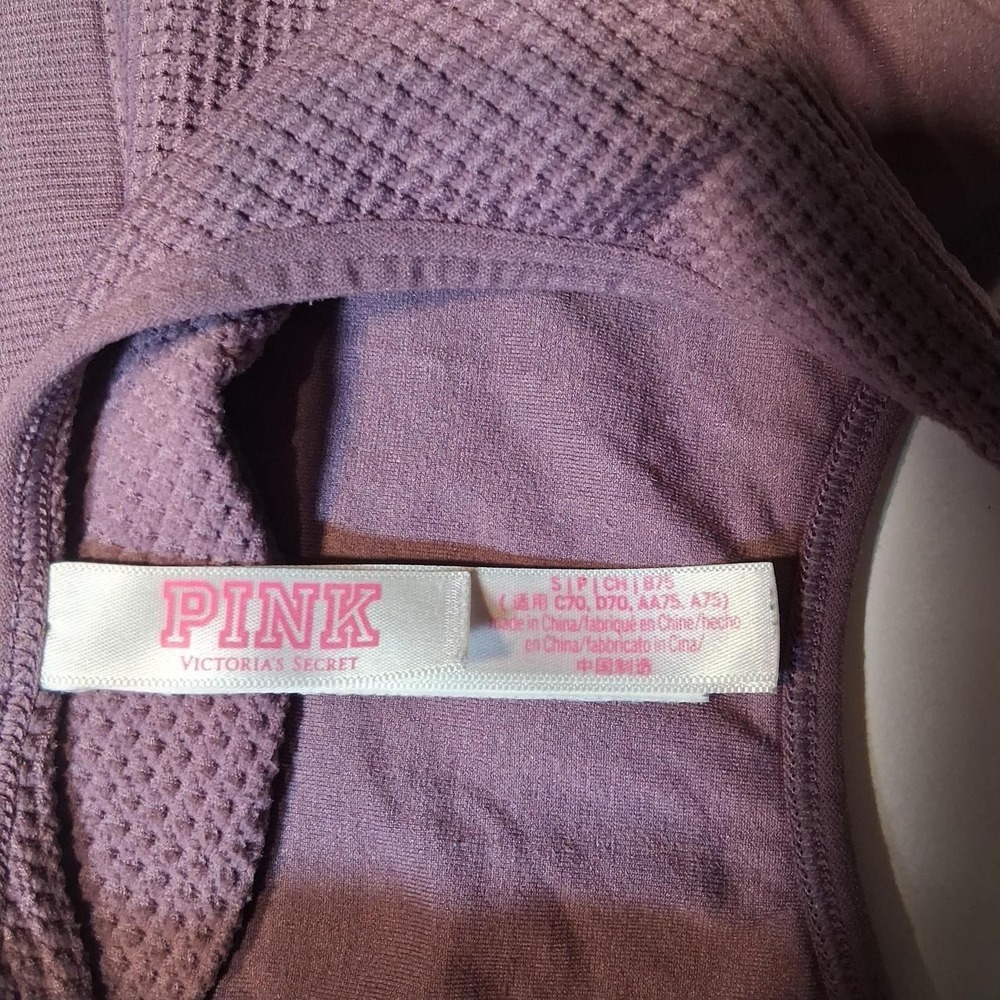 Womens Victoria's Secret PINK purple waffle knit sports bra - Picture 5 of 7